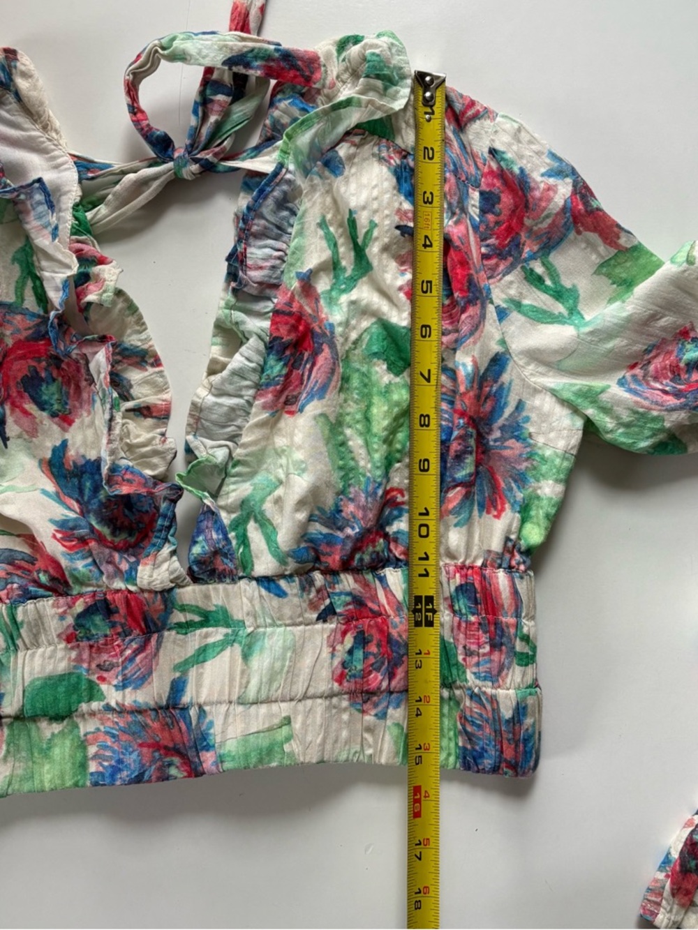 Anthropologie Floral Crop Top Small - Picture 6 of 9